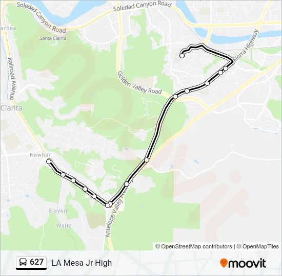 627 Bus Line Map