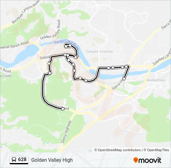 628 Bus Line Map