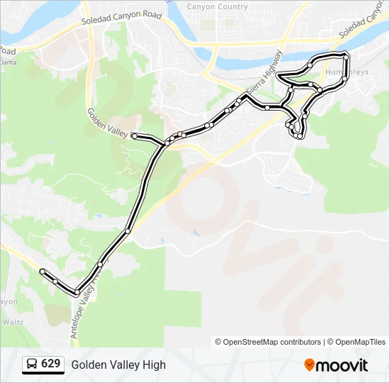 629 Bus Line Map