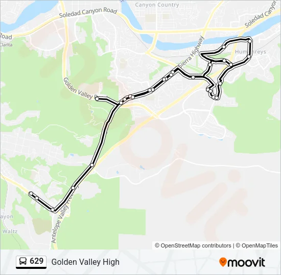 629 Bus Line Map
