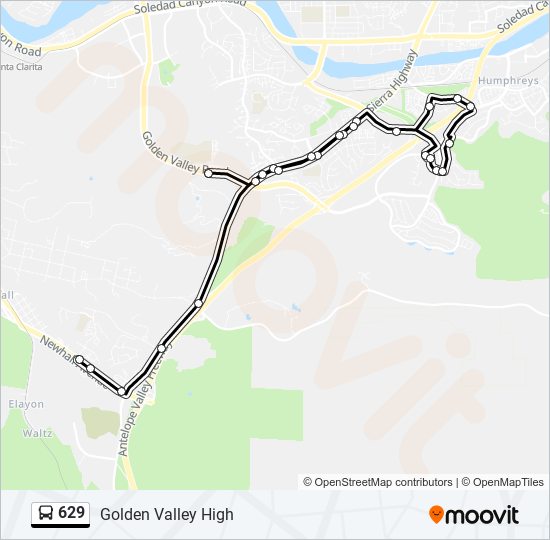 Mapa de 629 de autobús