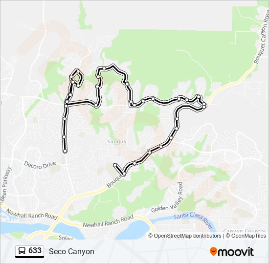 633 bus Line Map