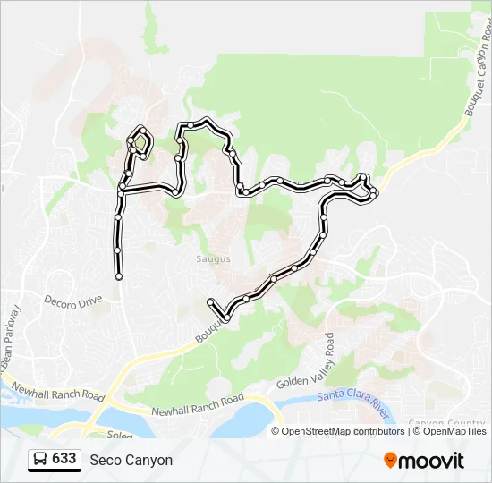 633 Bus Line Map
