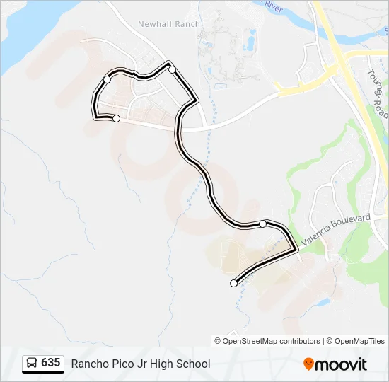 635 Bus Line Map
