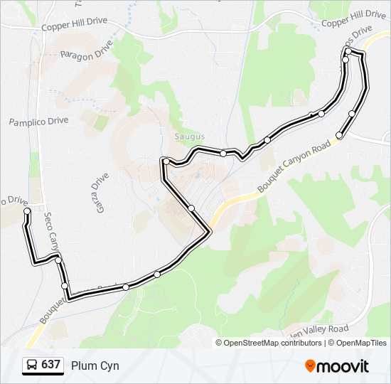 637 bus Line Map