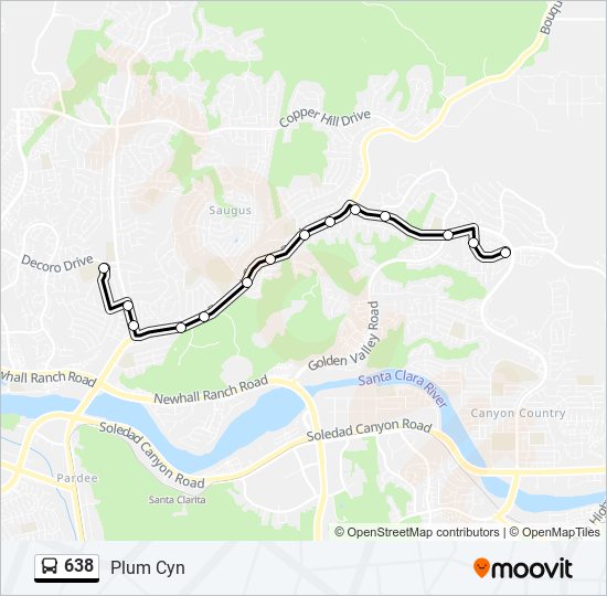 Mapa de 638 de autobús