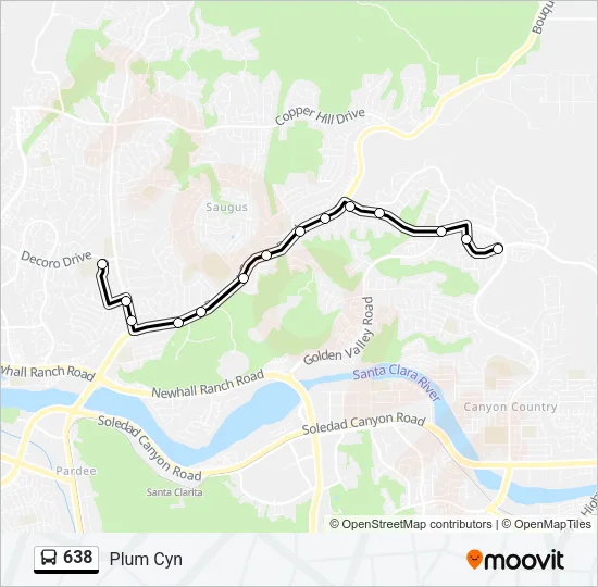 638 Bus Line Map