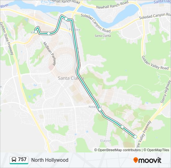 757 bus Line Map