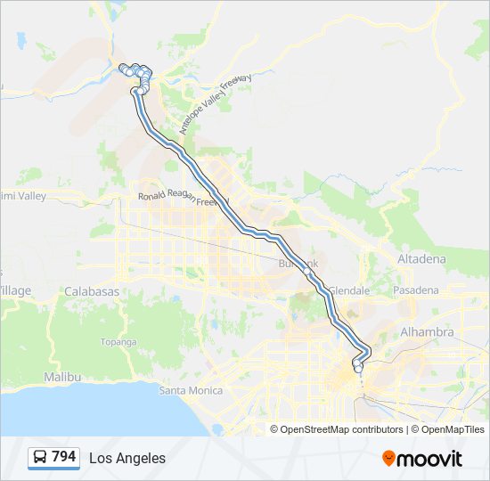 Mapa de 794 de autobús