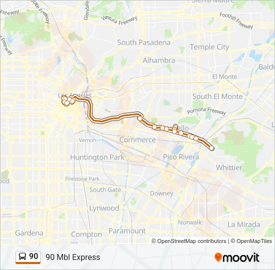 90 Bus Line Map