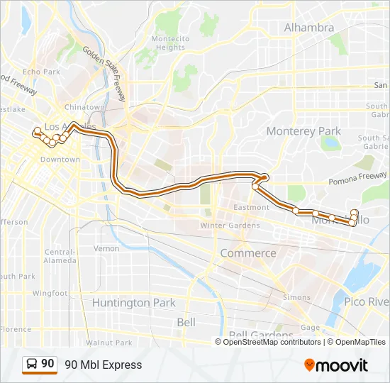 90 Bus Line Map