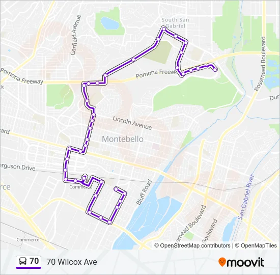 70 Bus Line Map