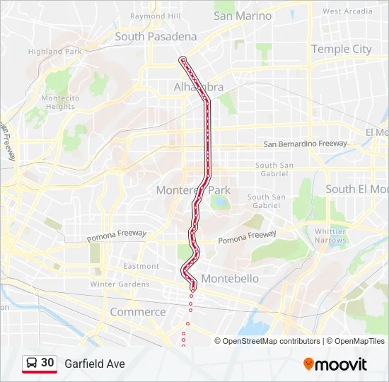 30 Bus Line Map
