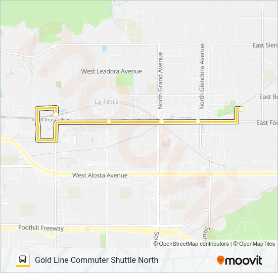 GOLD LINE COMMUTER SHUTTLE NORTH Bus Line Map