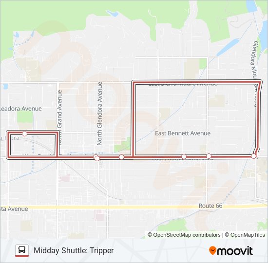 MIDDAY SHUTTLE: TRIPPER bus Line Map