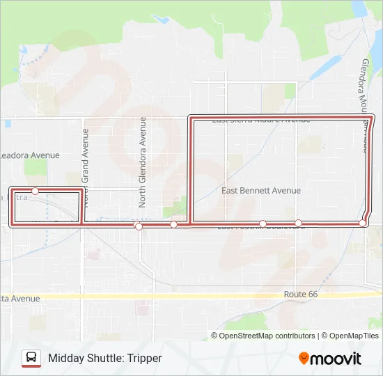 MIDDAY SHUTTLE: TRIPPER Bus Line Map