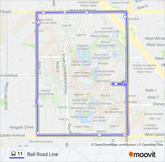 11 bus Line Map