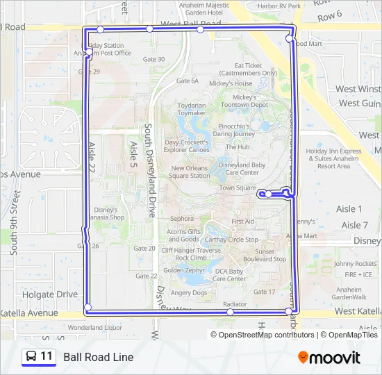 11 Bus Line Map