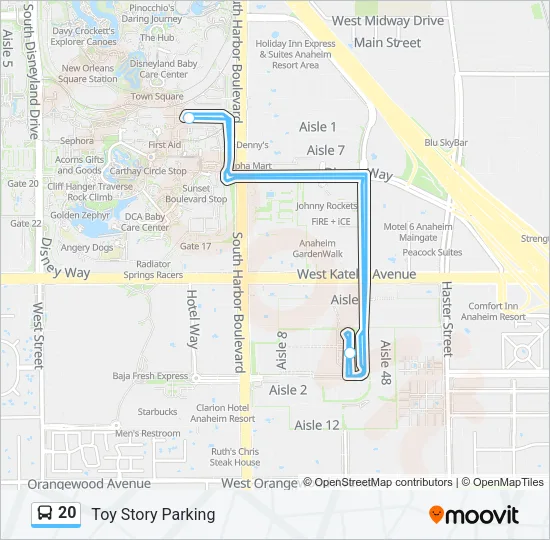 20 Bus Line Map
