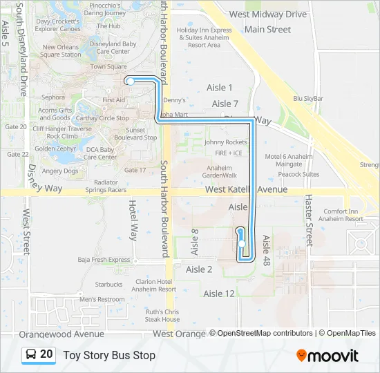 20 Bus Line Map