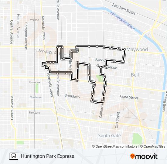 HUNTINGTON PARK EXPRESS Bus Line Map