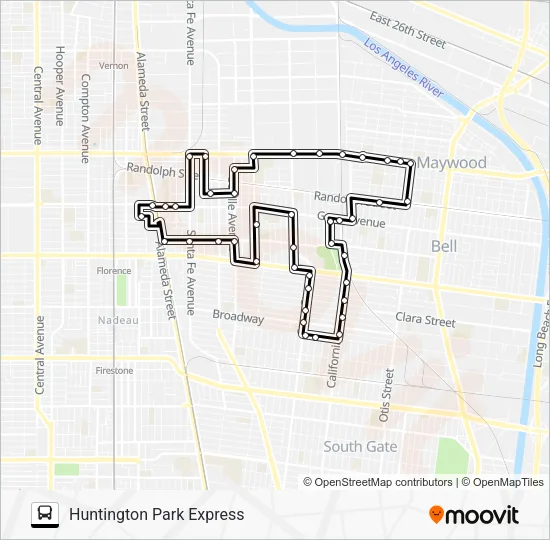 HUNTINGTON PARK EXPRESS Bus Line Map