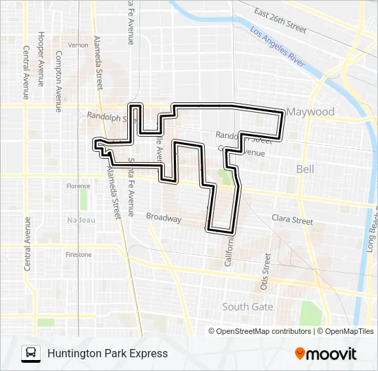 HUNTINGTON PARK EXPRESS Bus Line Map