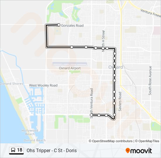 18 bus Line Map