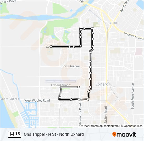 18 bus Line Map