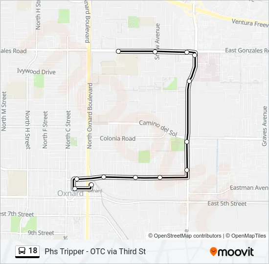 18 Bus Line Map