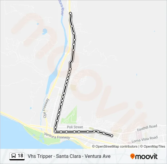 18 Bus Line Map