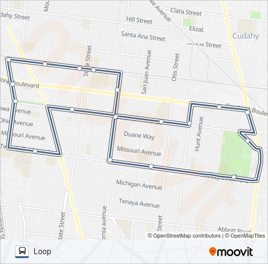 Mapa de WESTSIDE ROUTE de autobús