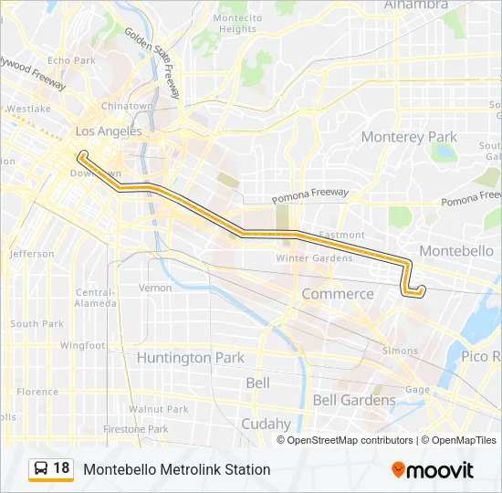 18 Bus Line Map