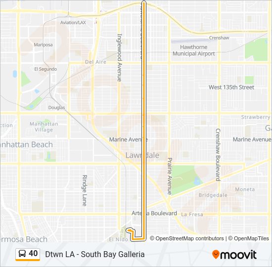 40 Bus Line Map