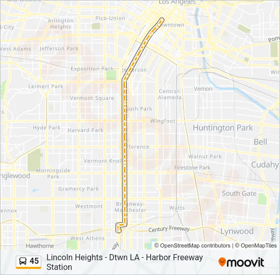 45 Bus Line Map