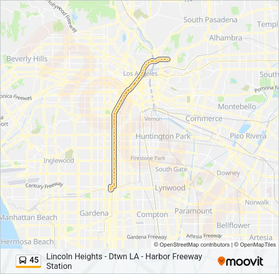 45 Bus Line Map
