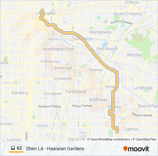 62 Bus Line Map