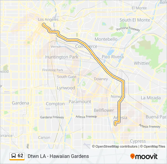 62 Bus Line Map