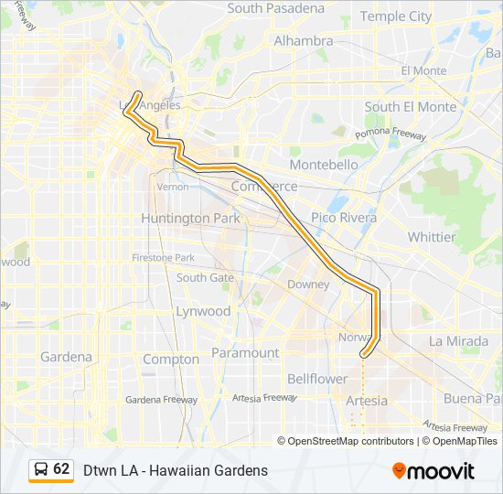 62 bus Line Map