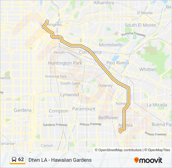 62 Bus Line Map