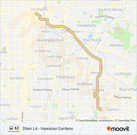 62 Bus Line Map