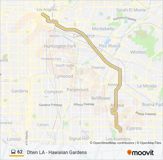62 Bus Line Map