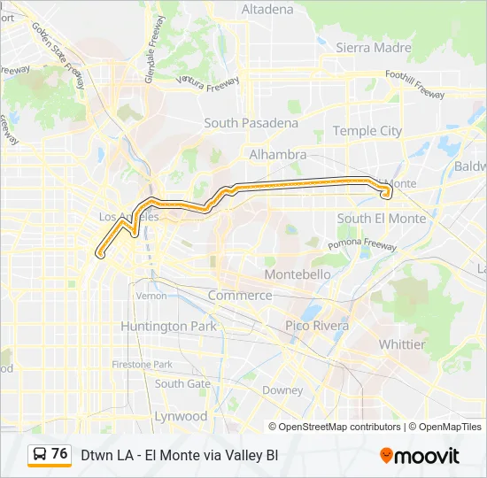 76 Bus Line Map