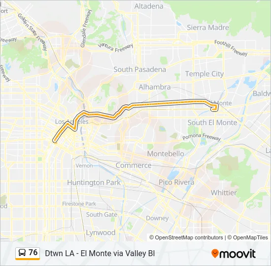 76 Bus Line Map