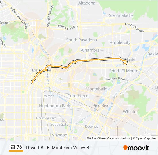 76 bus Line Map