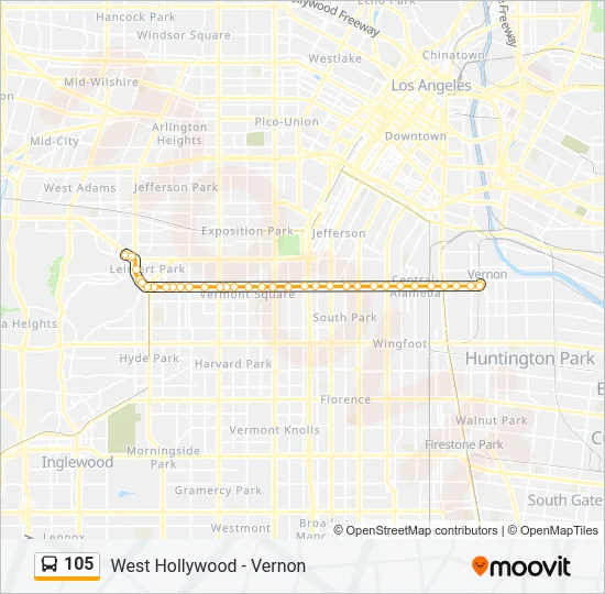 105 Bus Line Map