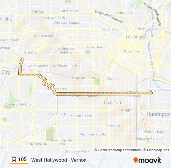 105 Bus Line Map