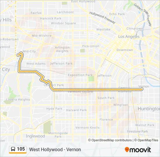 105 Bus Line Map