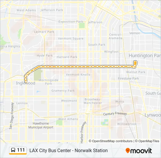 111 Bus Line Map