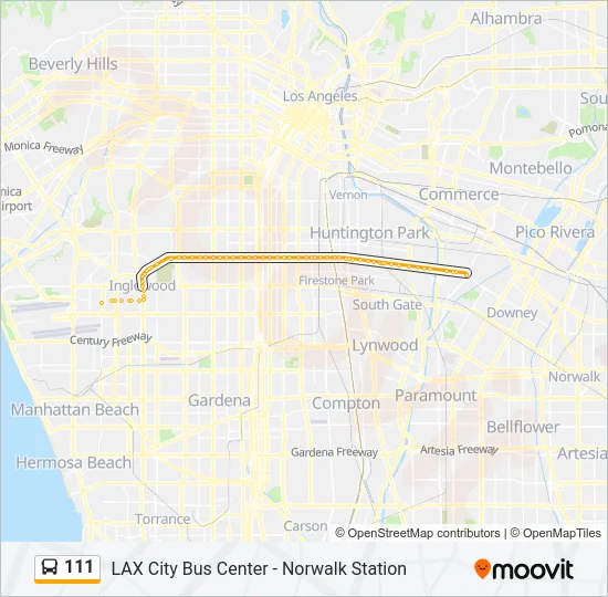 111 Bus Line Map